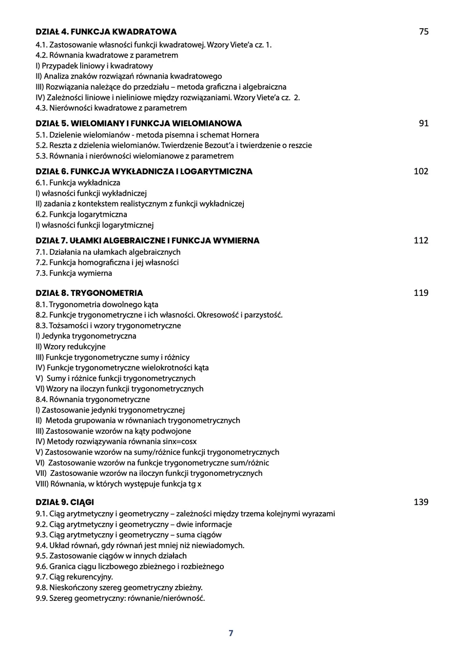 Podgląd spisu treści książki