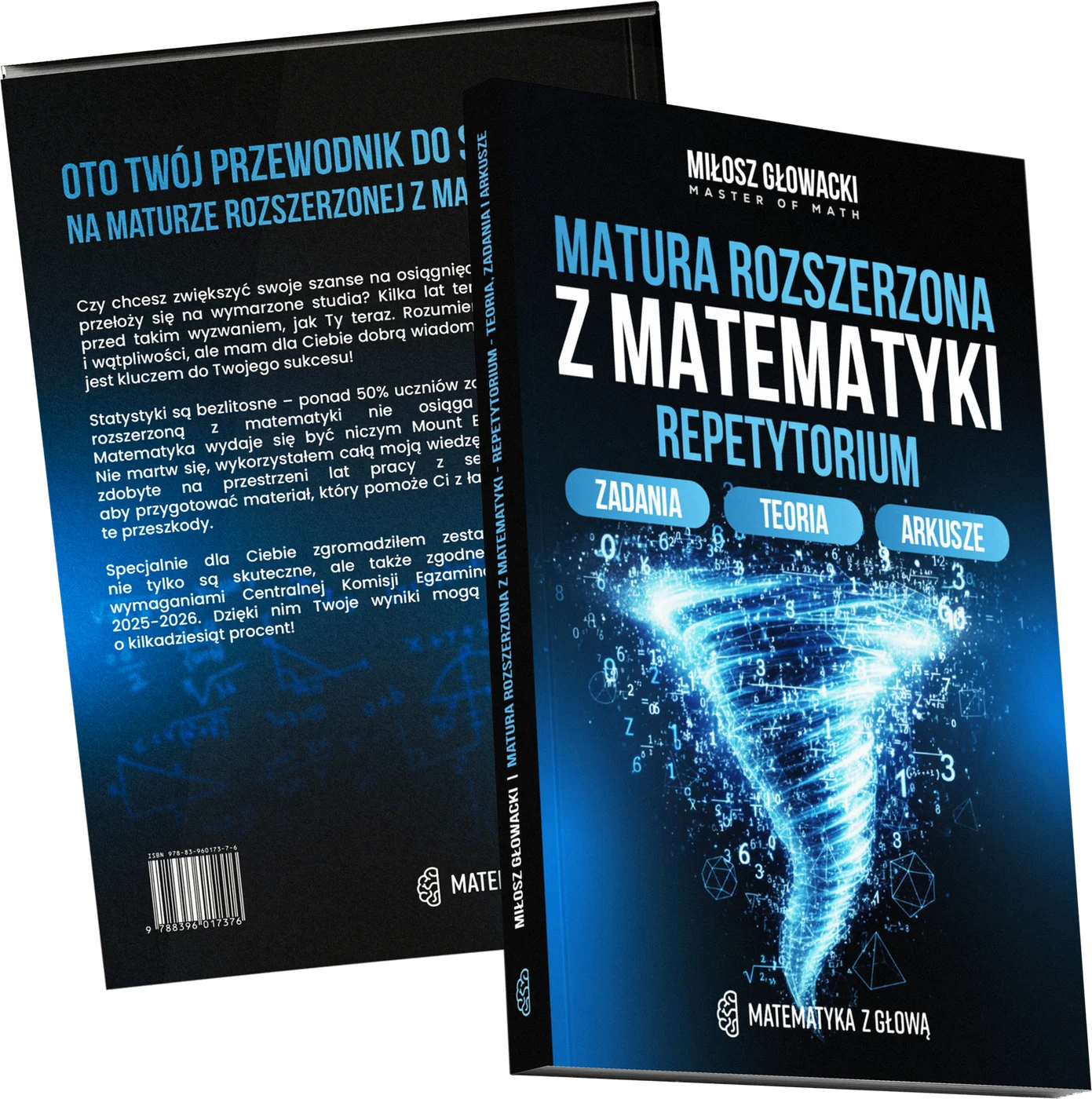 Książka do matury rozszerzonej z matematyki, przód i tył okładki
