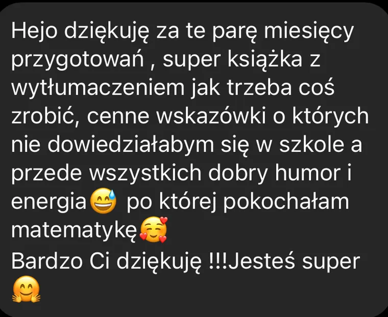 Wiadomość z opinią o kursie
