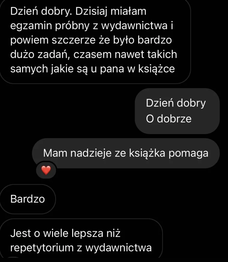 Rozmowa o egzaminie próbnym i pracy z materiałami