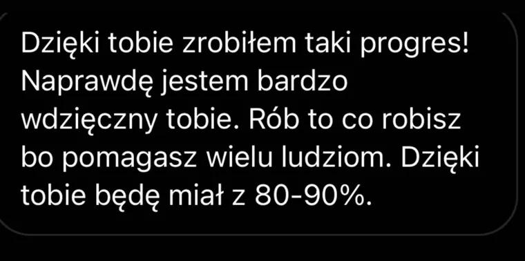 Rezultat ucznia po pracy z kursem
